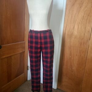 COURT & ROWE Red Black Plaid Cropped Pants
